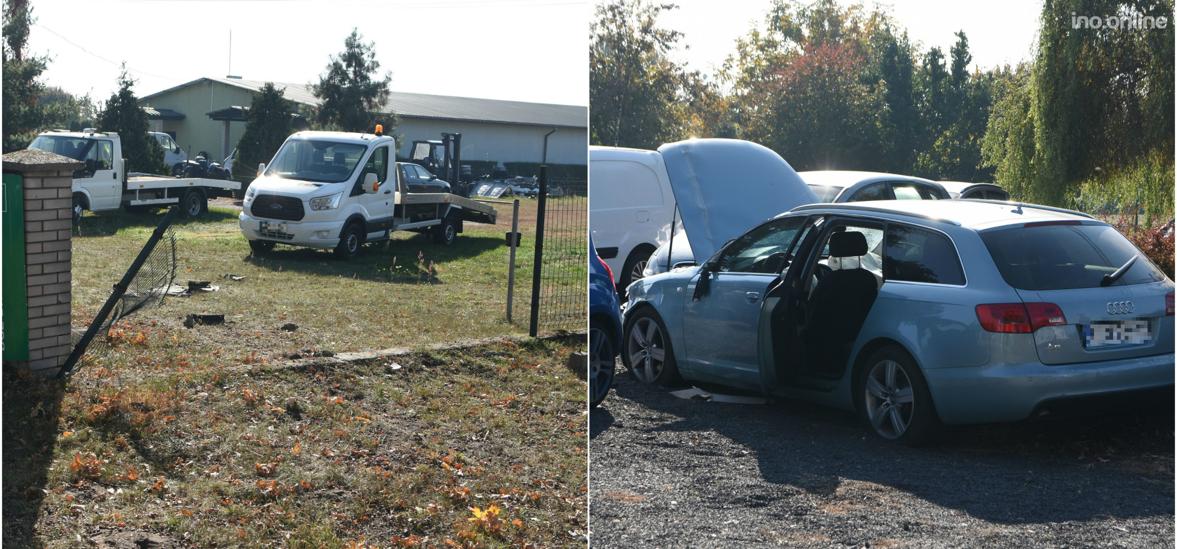 Region - Audi przebiło się przez ogrodzenie komisu