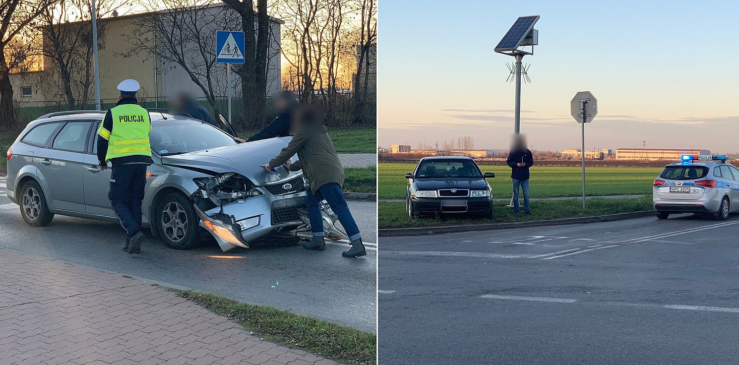 Inowrocław - Zderzenie dwóch aut na ul. Pileckiego