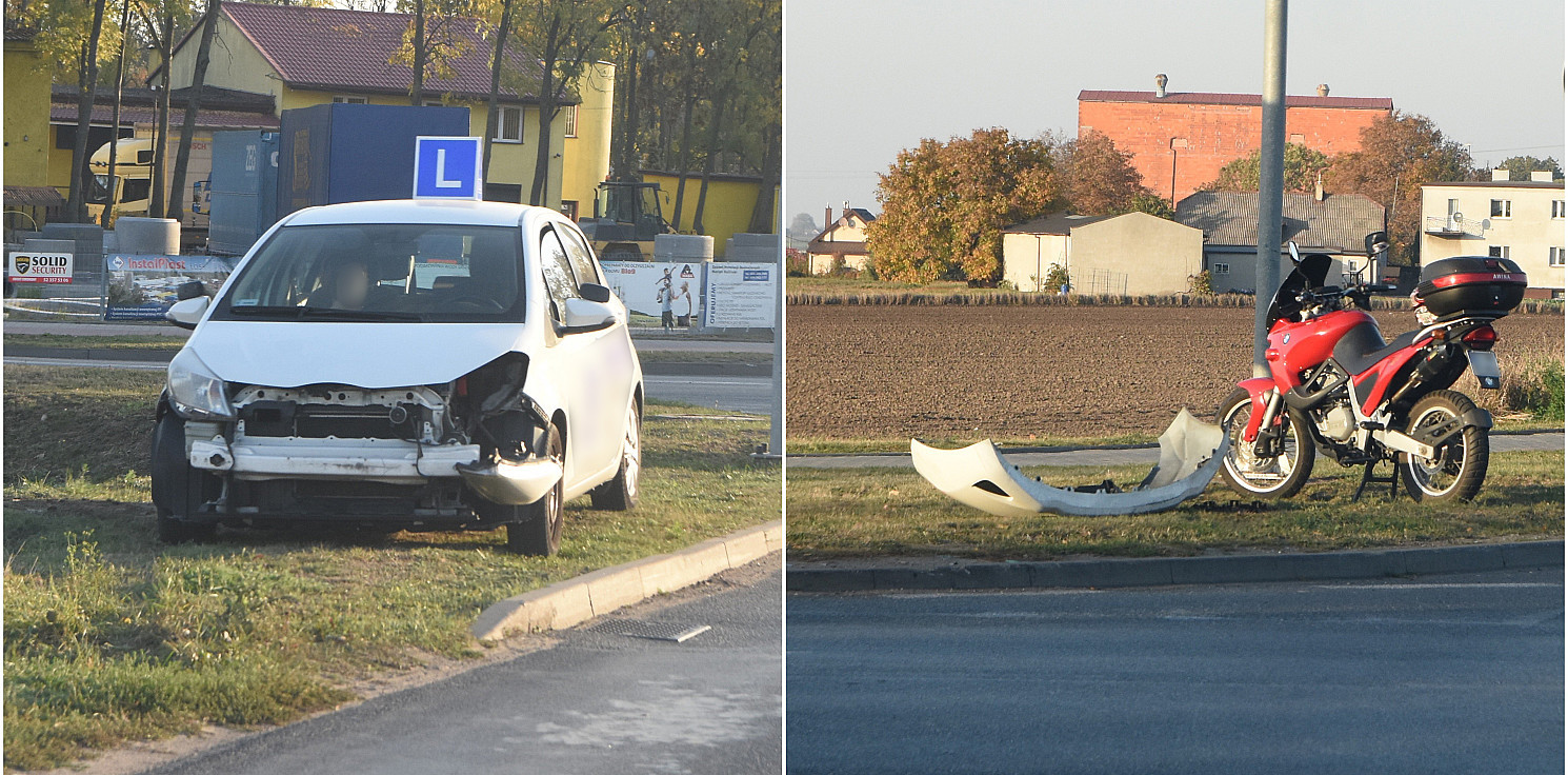 Inowrocław - "Elka" i motocykl zderzyły się na pinezce