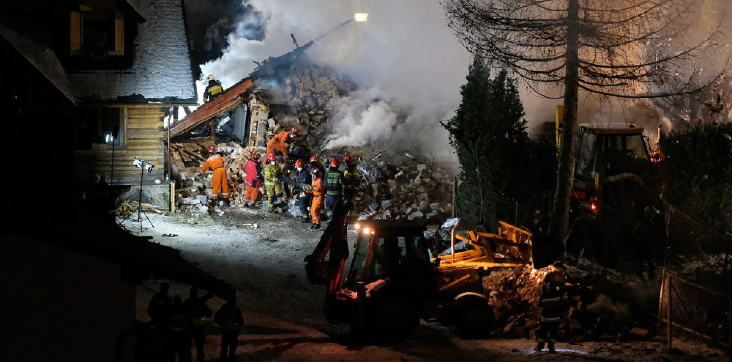 Kraj - Prawdopodobną przyczyną wybuchu w Szczyrku było uszkodzenie gazociągu podczas prac budowlanych