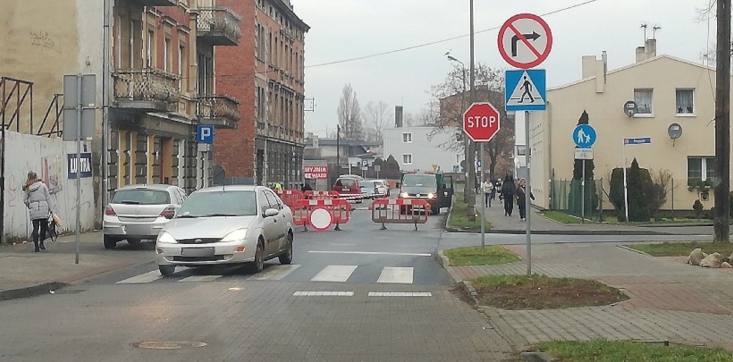 Inowrocław - Zamknięto odcinek ul. Marcinkowskiego