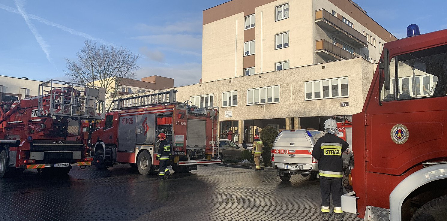 Inowrocław - Pożar i ewakuacja w sanatorium