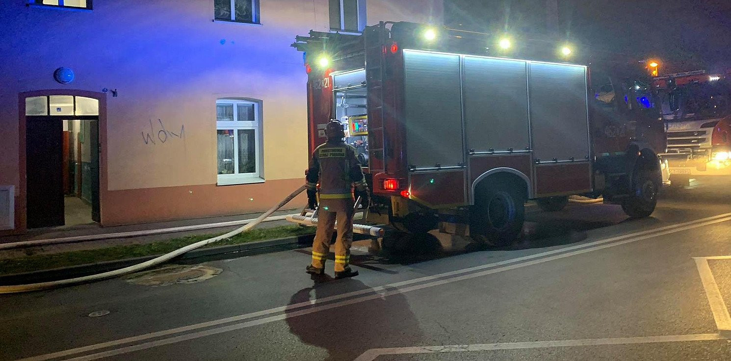 Inowrocław - Pożar budynku przy ul. Cegielnej
