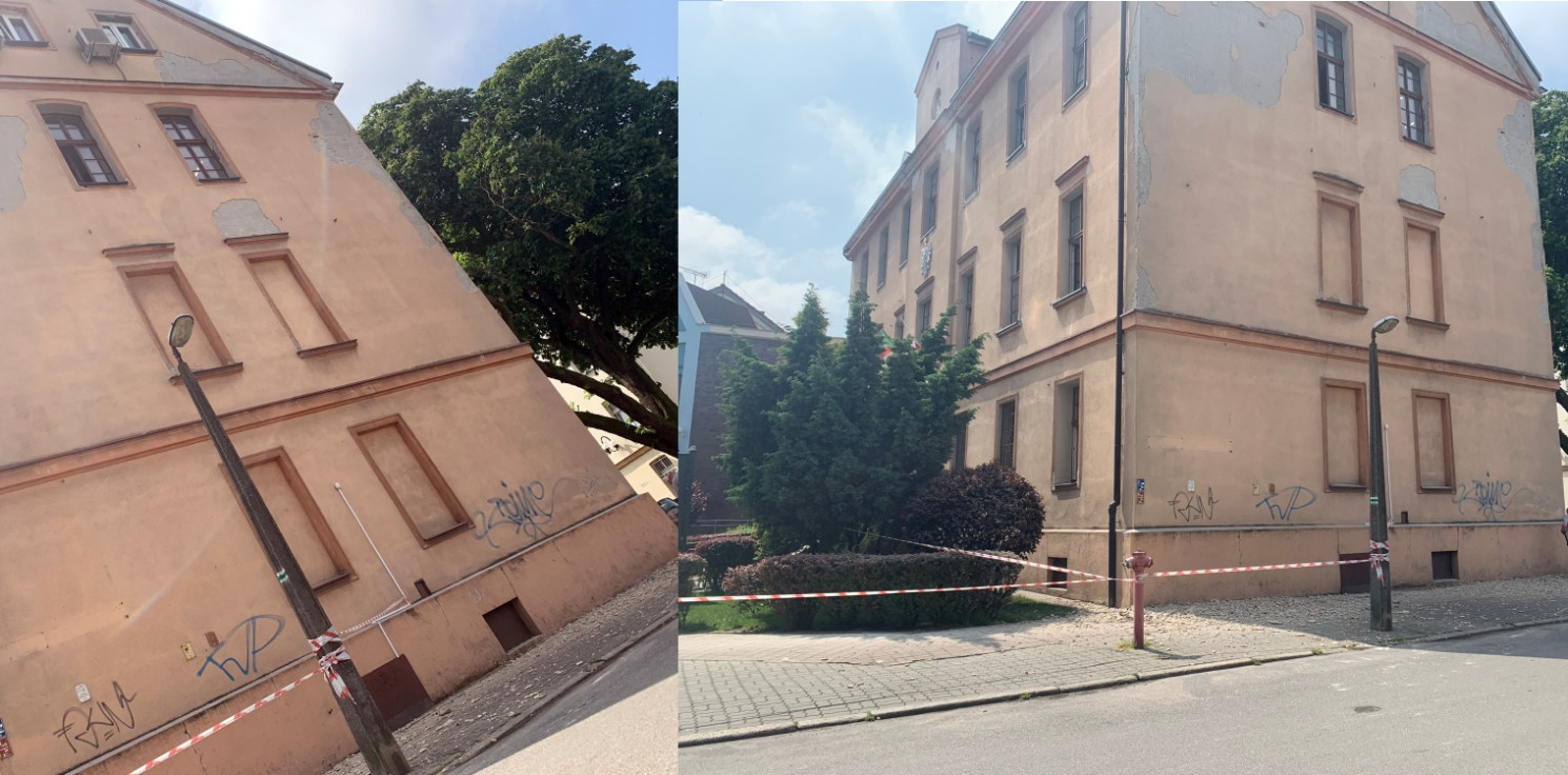 Inowrocław - Z siedziby urzędu gminy spadł tynk