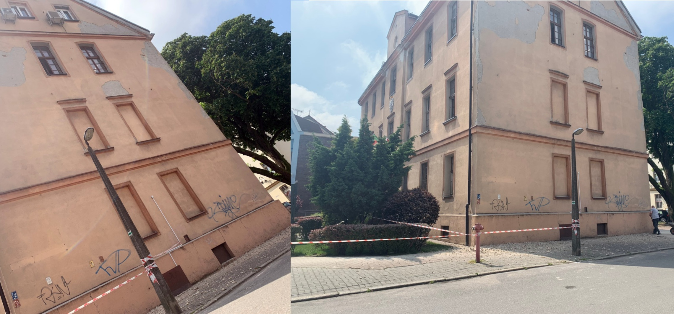 Inowrocław - Z siedziby urzędu gminy spadł tynk