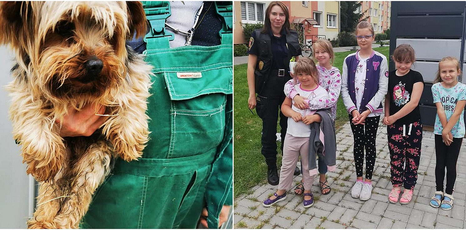 Inowrocław - Dzieci zainteresowały się błąkającym psem