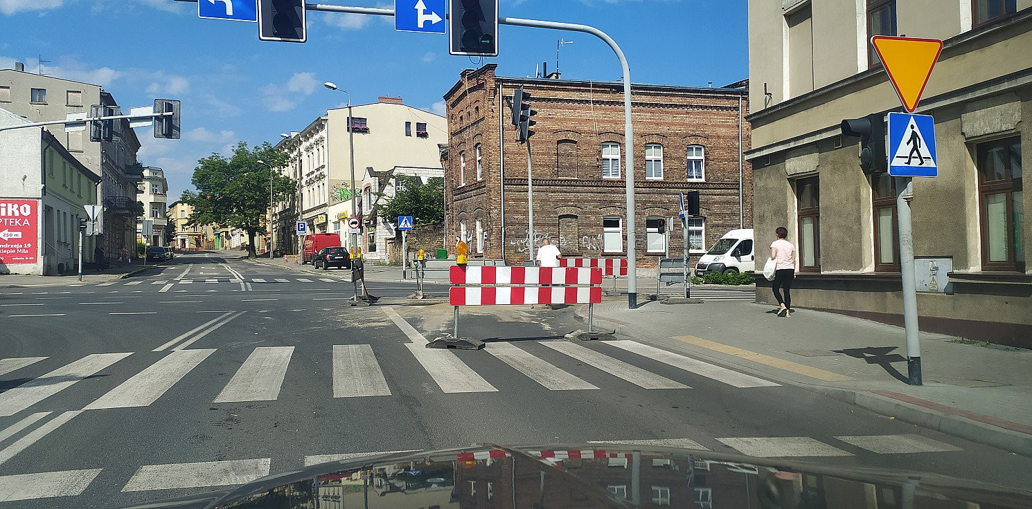 Inowrocław - Utrudnienia na ruchliwym skrzyżowaniu