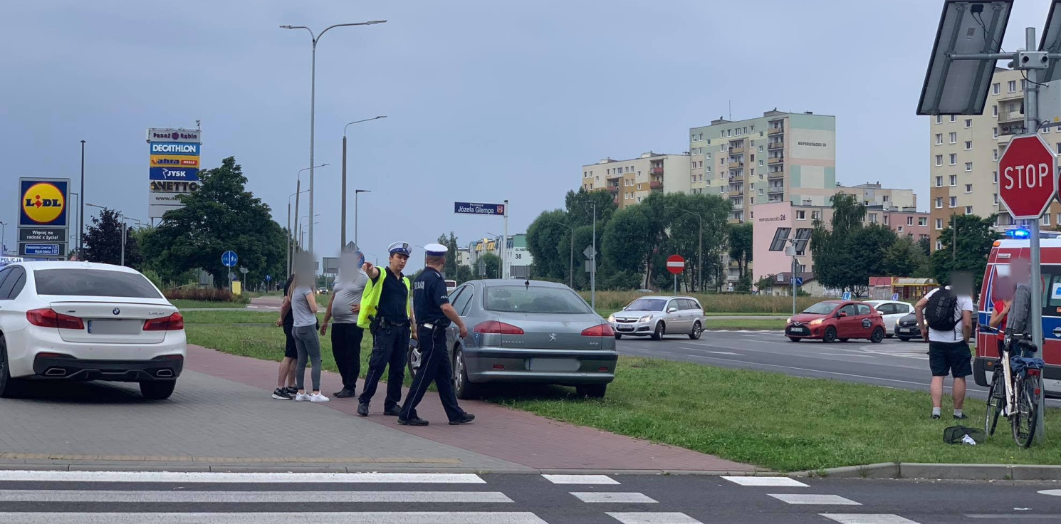 Inowrocław - Potrącenie rowerzysty na osiedlu Rąbin