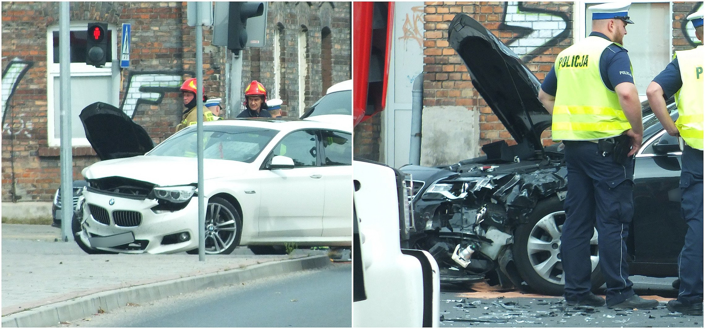 Inowrocław - Zderzenie dwóch aut w centrum Inowrocławia