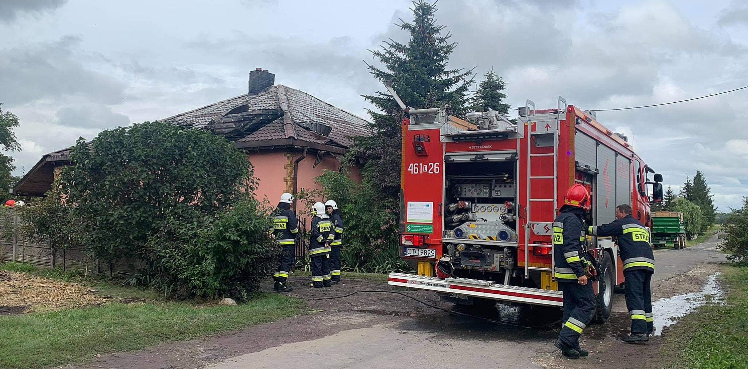 Gmina Inowrocław - Pożar domu pod Inowrocławiem