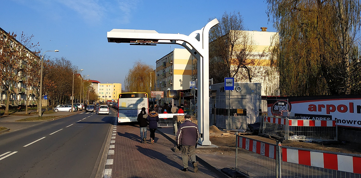 Inowrocław - Pierwszy pantograf do ładowania autobusów