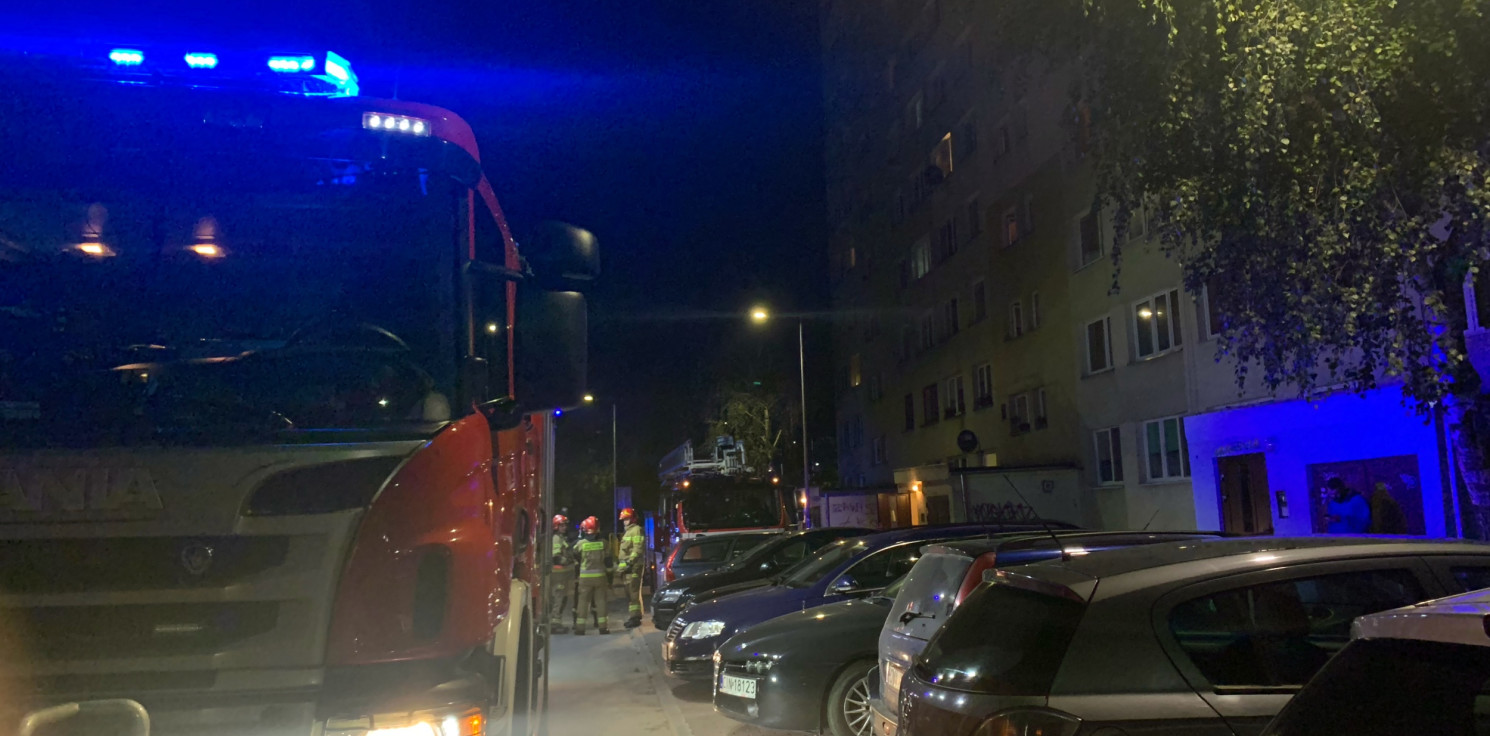 Inowrocław - Interwencja strażaków w wieżowcu na Rąbinie