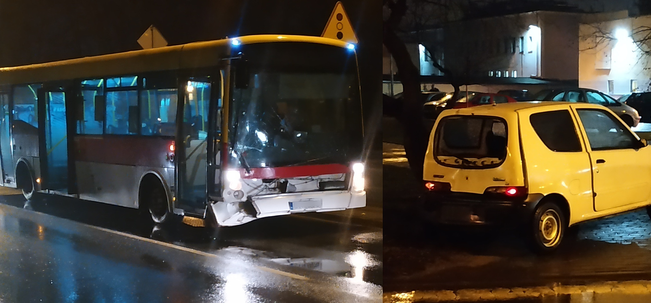 Inowrocław - Zderzenie autobusu z fiatem seicento