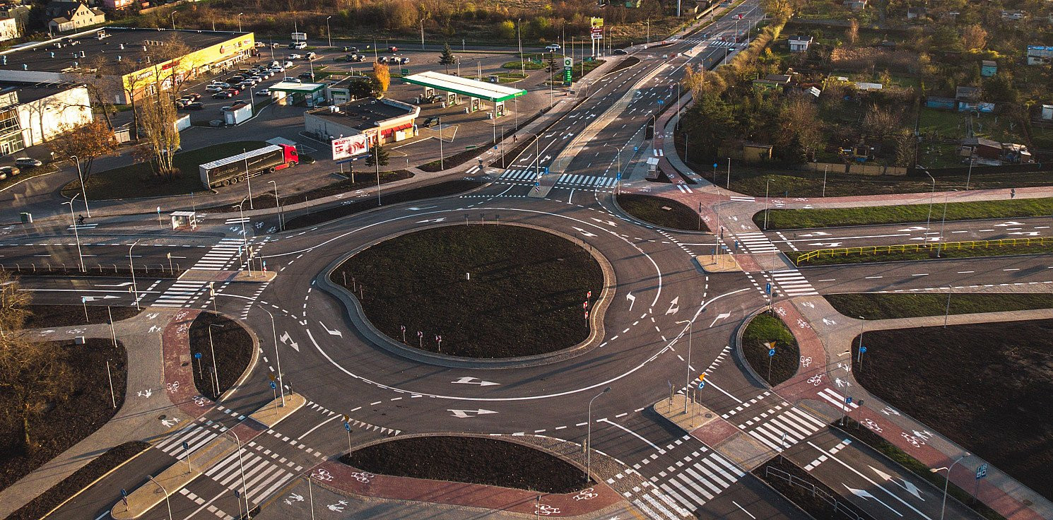 Inowrocław - Nowe rondo. Tak wygląda z lotu ptaka