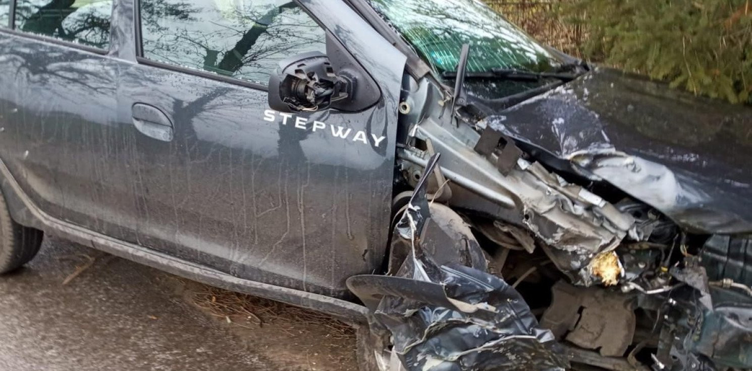Region - Dacia uderzyła w drzewo. Fatalne warunki na drogach