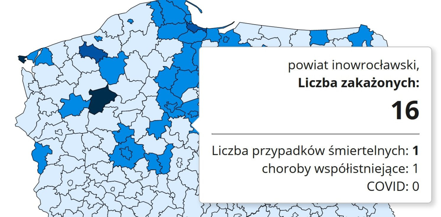 Region - Spadek nowych zakażeń koronawirusa