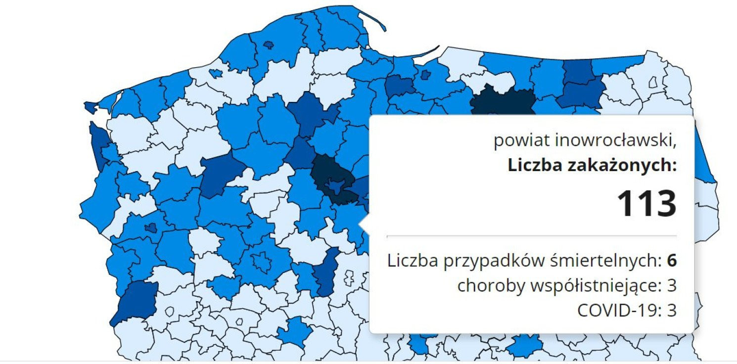 Inowrocław - Kolejny dzień z bardzo dużą liczbą zakażeń